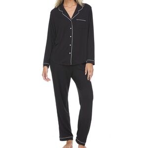 Flora Nikrooz Annie Notch Pajama Set Black Large